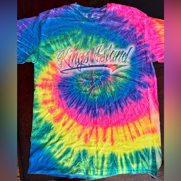 Kings Island Vintage Tee Vibrant Tie-Dye Short Sleeve - Picture 1 of 7